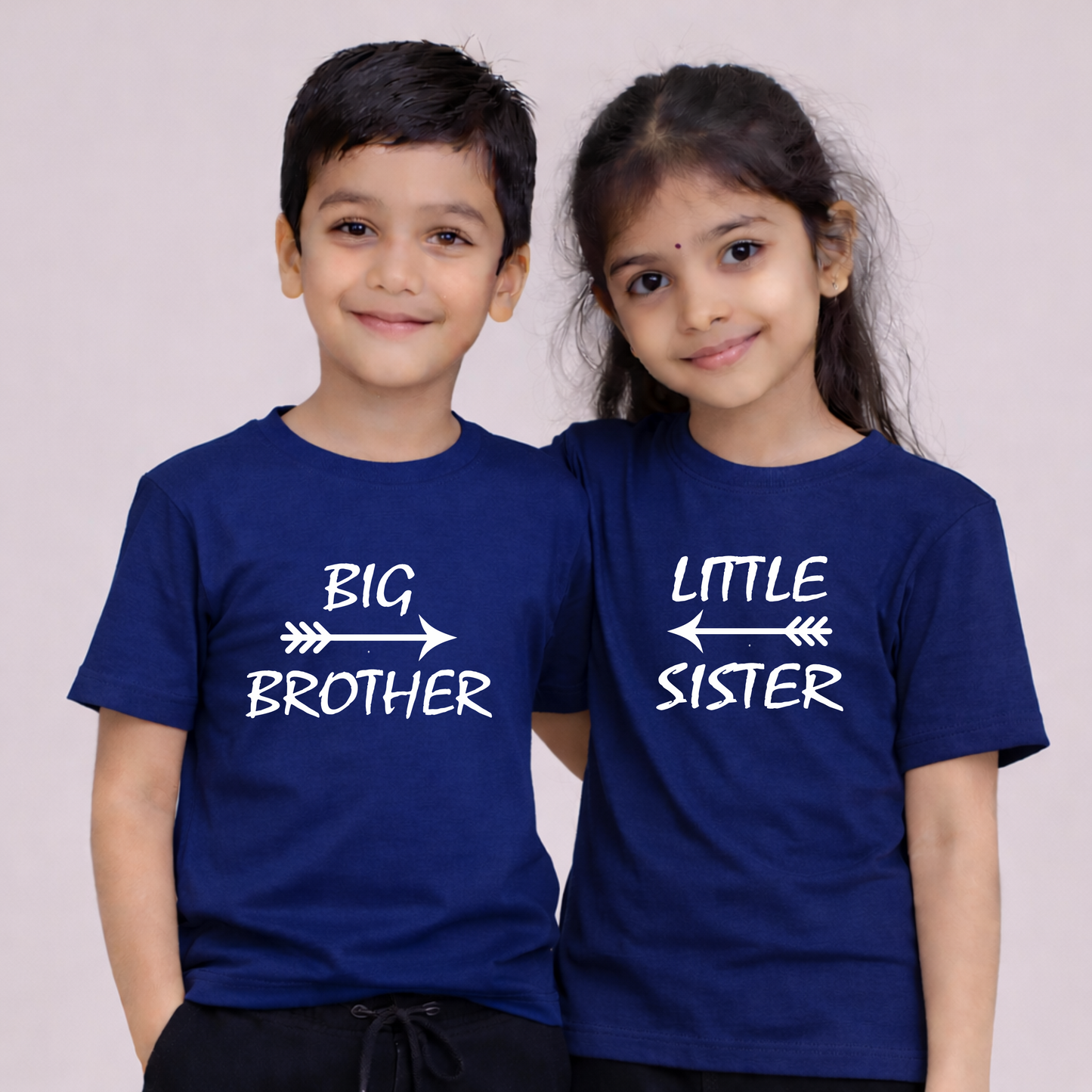 BIG BROTHER AND LITTER SISTER | Kids Round Neck Cotton T-Shirt