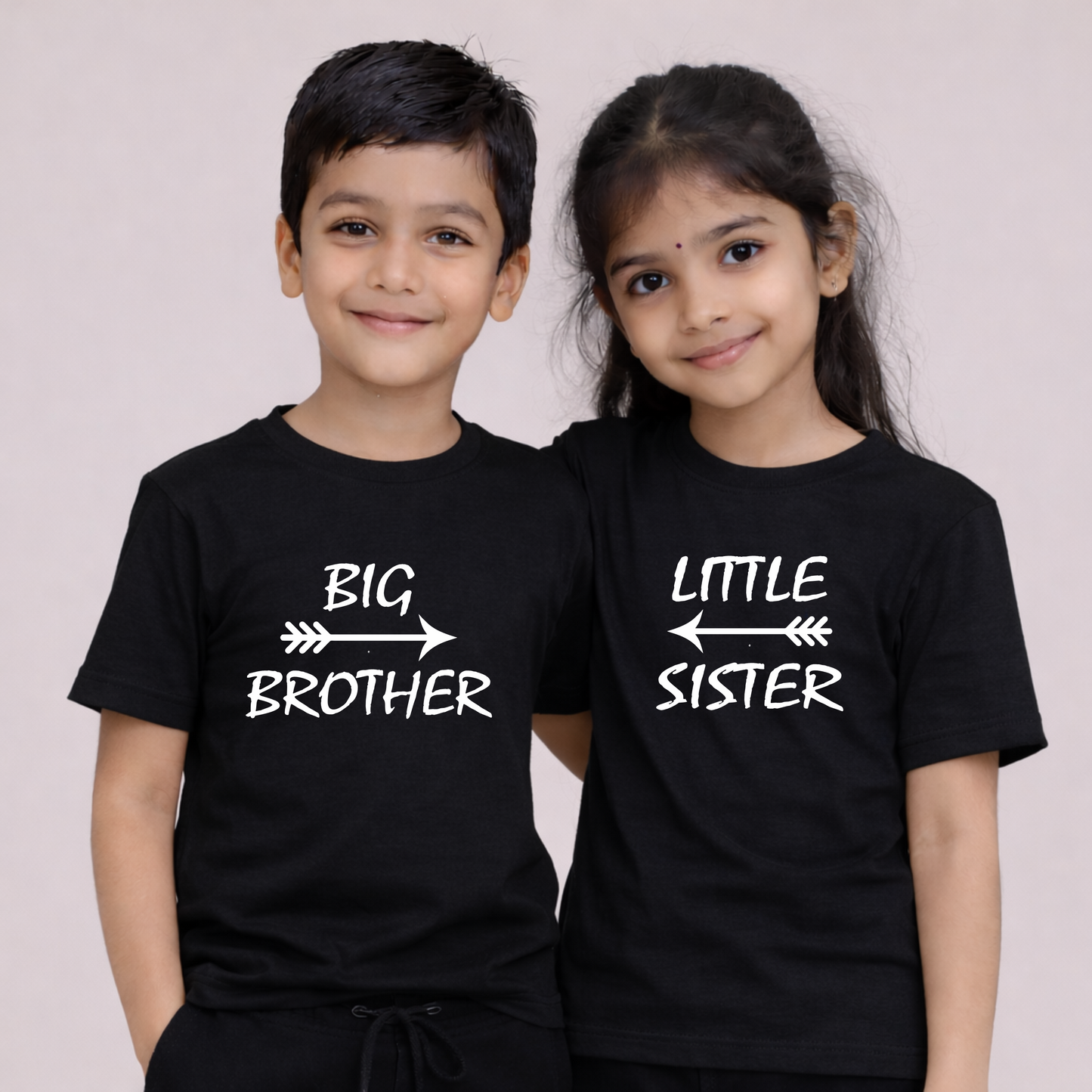 BIG BROTHER AND LITTER SISTER | Kids Round Neck Cotton T-Shirt