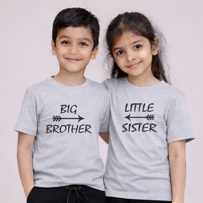 BIG BROTHER AND LITTER SISTER | Kids Round Neck Cotton T-Shirt