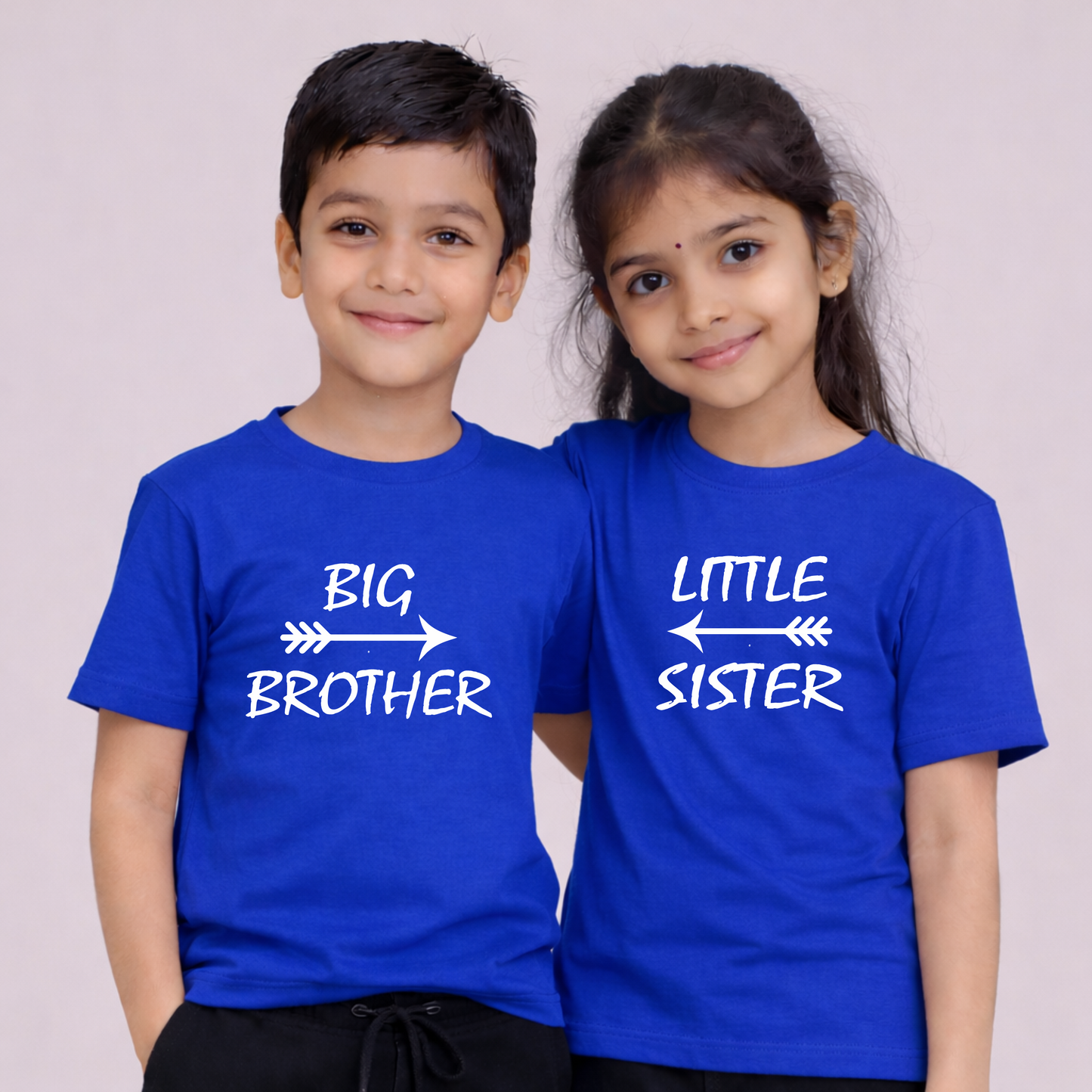 BIG BROTHER AND LITTER SISTER | Kids Round Neck Cotton T-Shirt