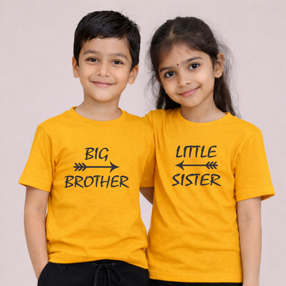 BIG BROTHER AND LITTER SISTER | Kids Round Neck Cotton T-Shirt