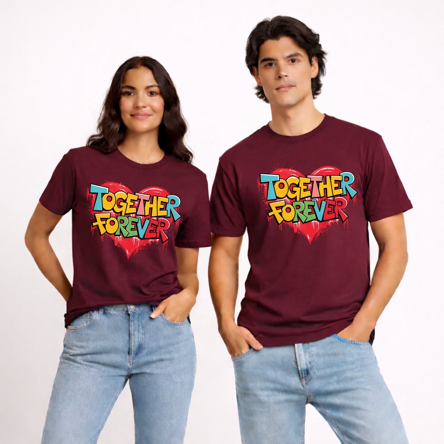 Together Forever | Unisex Couple Cotton T-Shirt