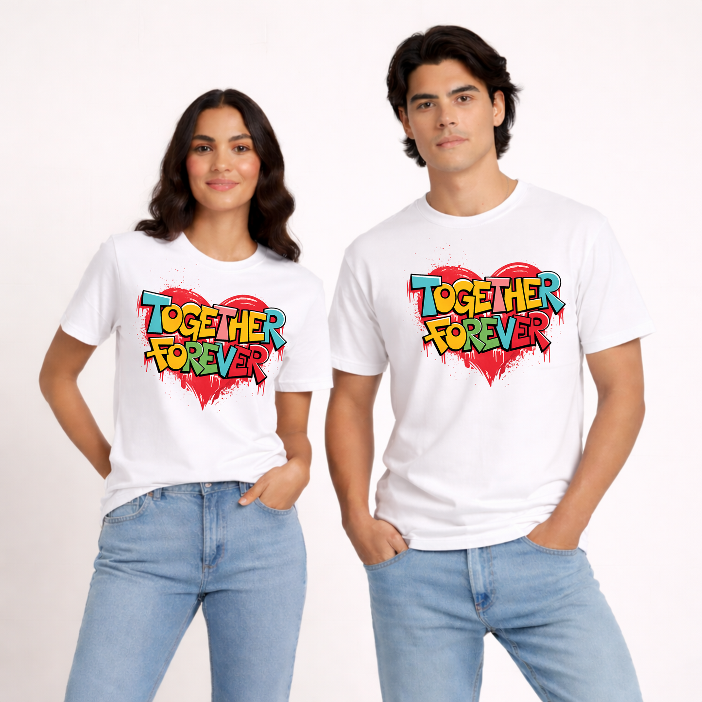 Together Forever | Unisex Couple Cotton T-Shirt