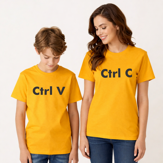 Ctrl-C & Ctrl-V | Mom And Son Matching Round Neck Cotton Tees