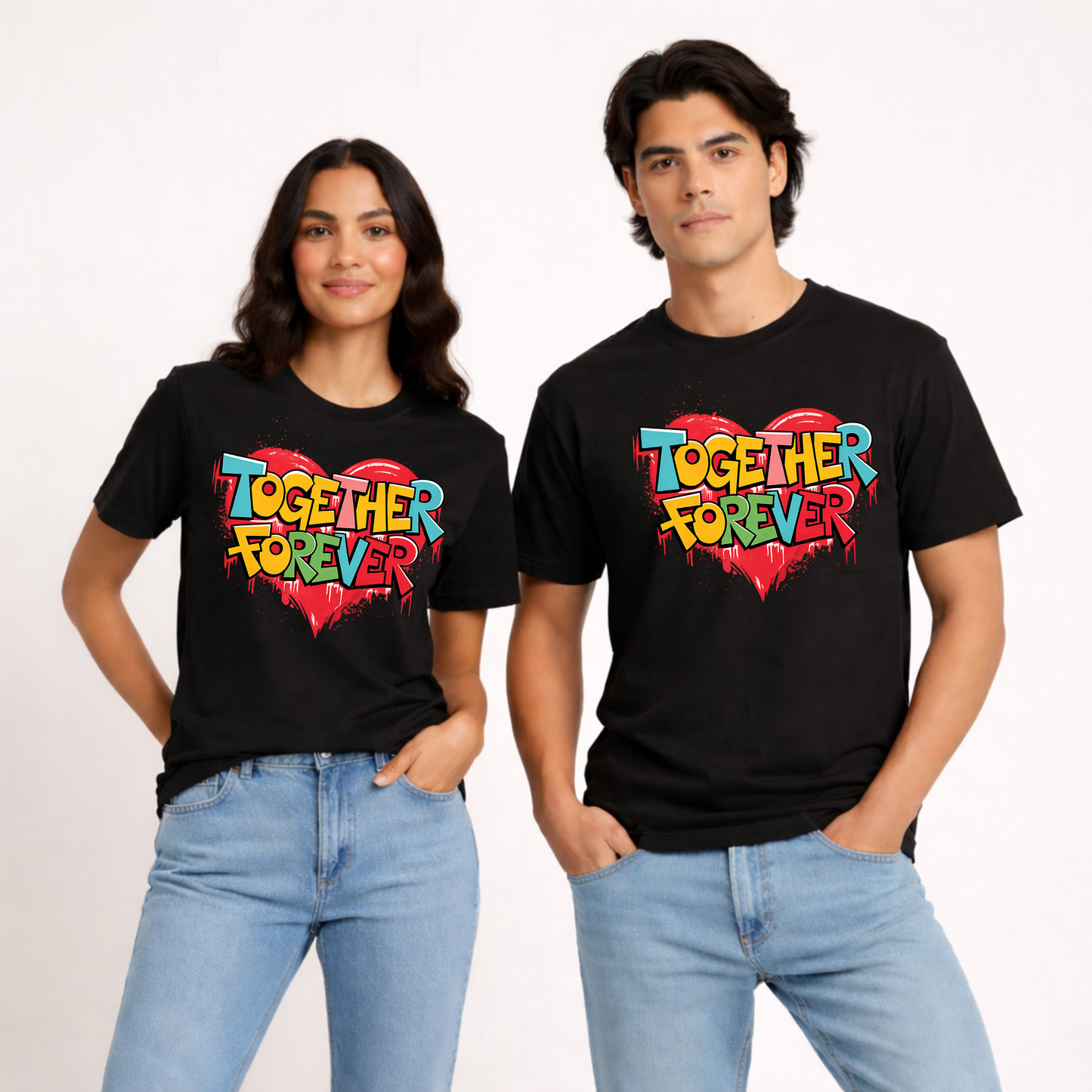 Together Forever | Unisex Couple Cotton T-Shirt