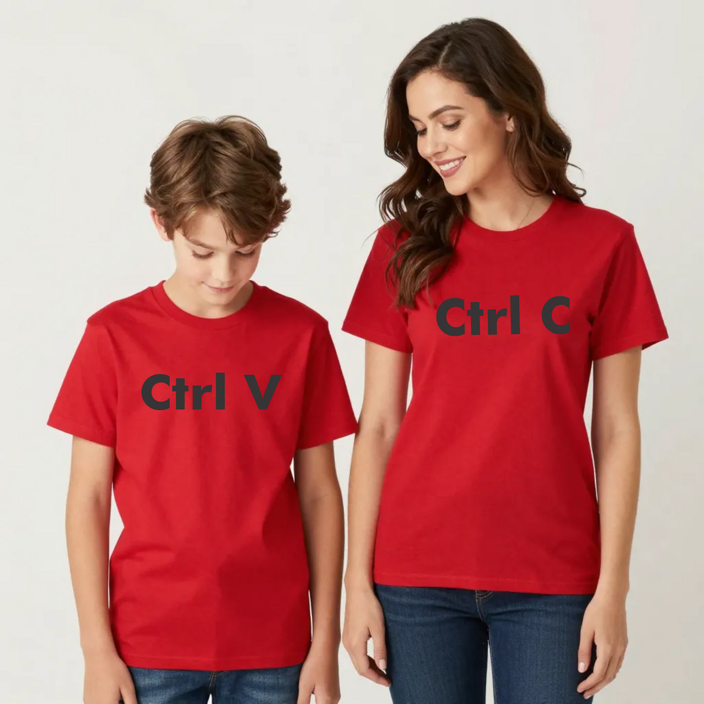 Ctrl-C & Ctrl-V | Mom And Son Matching Round Neck Cotton Tees