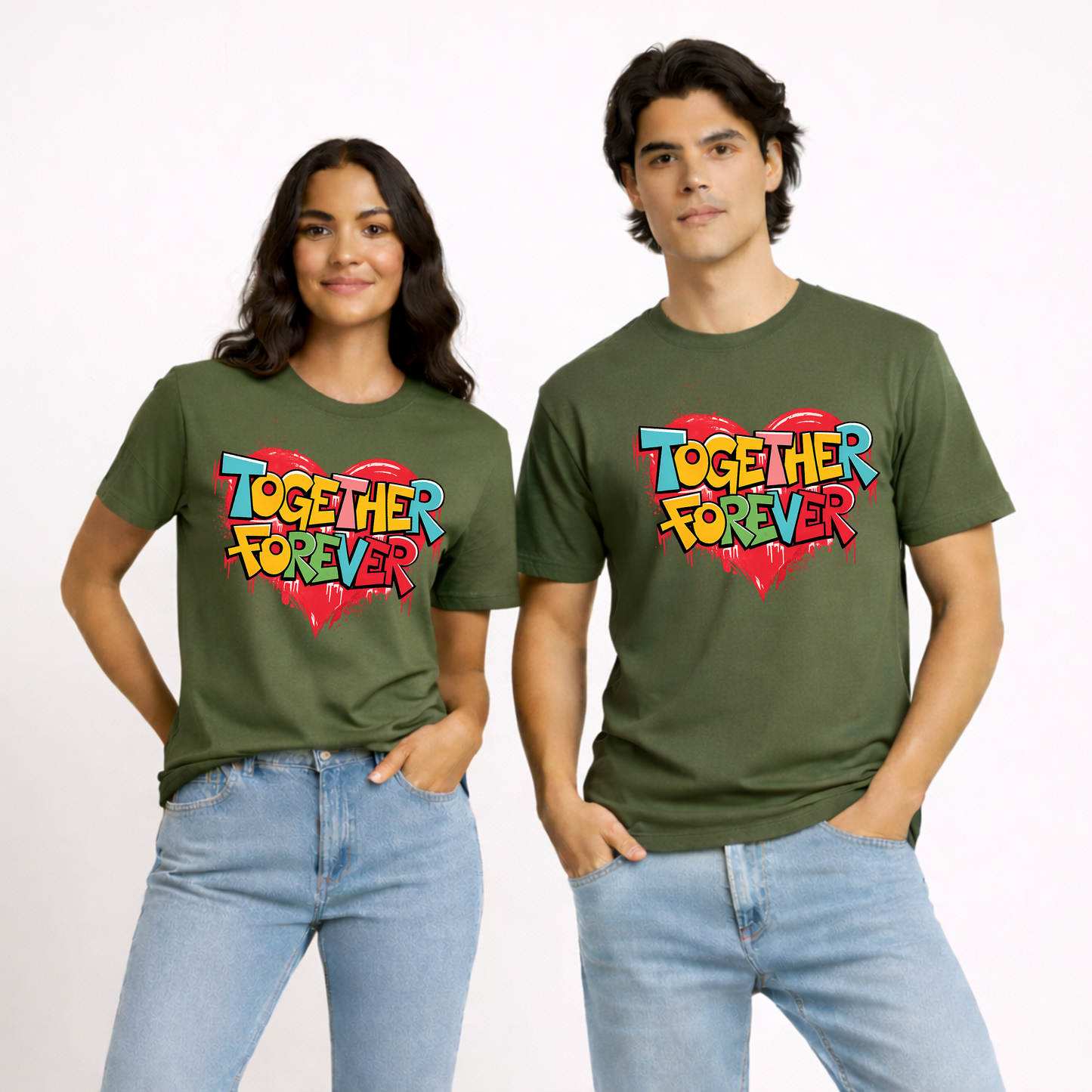 Together Forever | Unisex Couple Cotton T-Shirt
