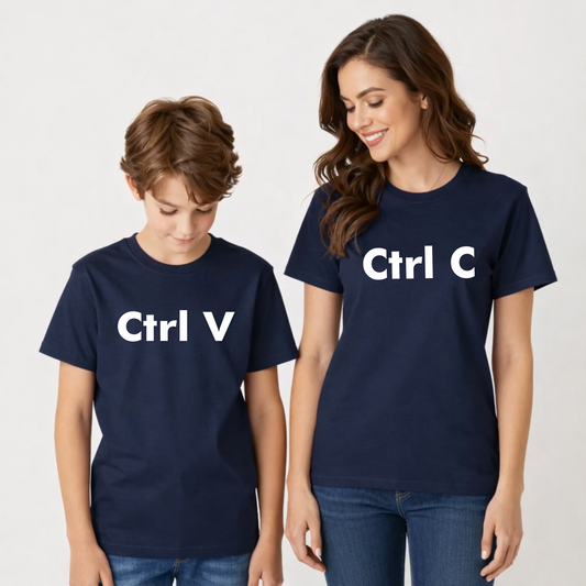 Ctrl-C & Ctrl-V | Mom And Son Matching Round Neck Cotton Tees