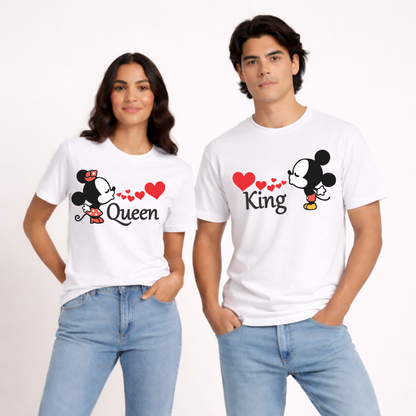 King & Queen | Unisex Couple Cotton T-Shirt